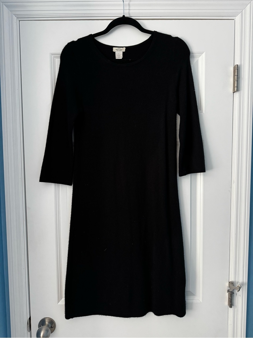 J. Crew Black Long Sleeve Crewneck Cashmere Dress
